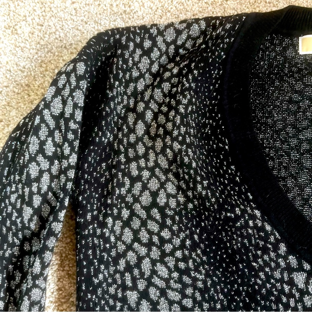 MICHAEL MK Animal Print V-Neck Sweater